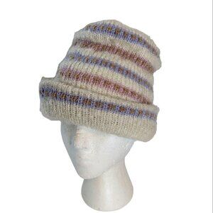 Scandi Girl Knit Hat Boho Cottage Core Shabby Chic Coastal Vintage
